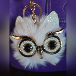 Fluffy Owl Bag Charm Set of 2